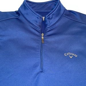 Callaway Mens Long Sleeve 1/4 Zip Blue Golf Jacket Size Large